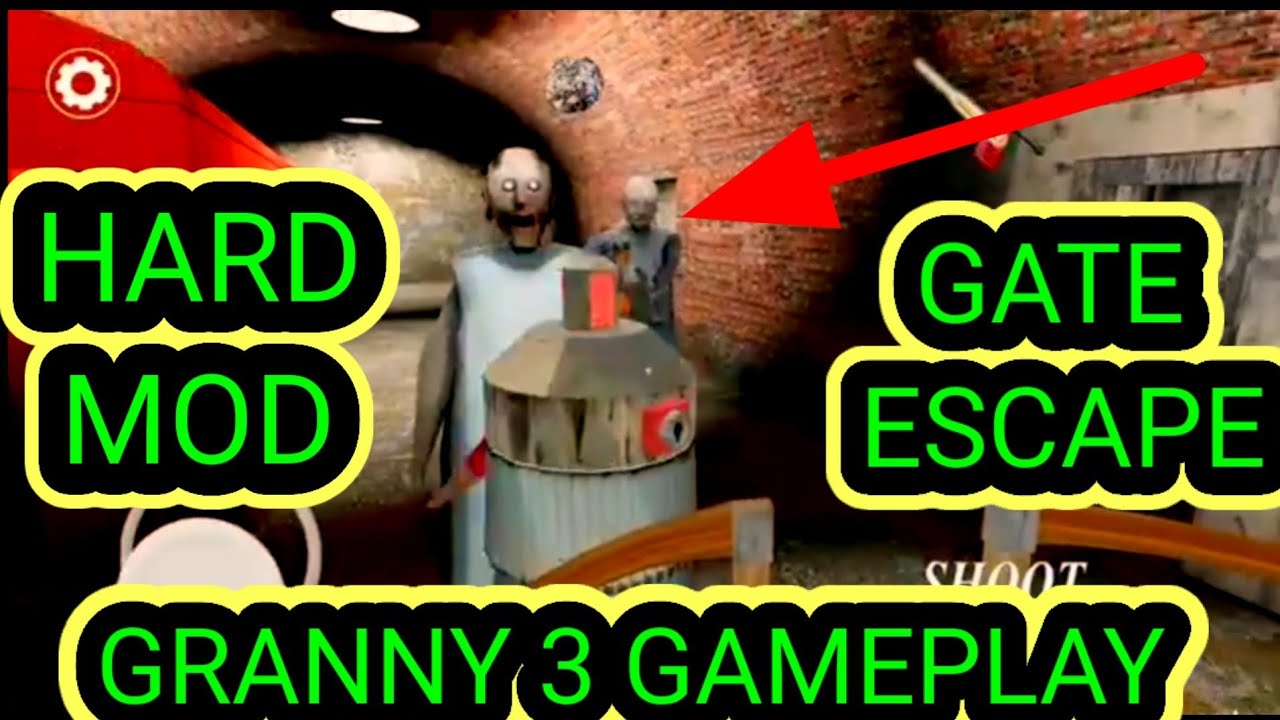 GRANDPA KILL GRANNY IN TWO TIMES🤣.GATE ESCAPE IN HARD MOD.GRANNY 3