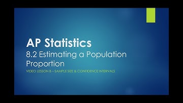 AP Statistics - 8.2B Estimating a Population Proportion