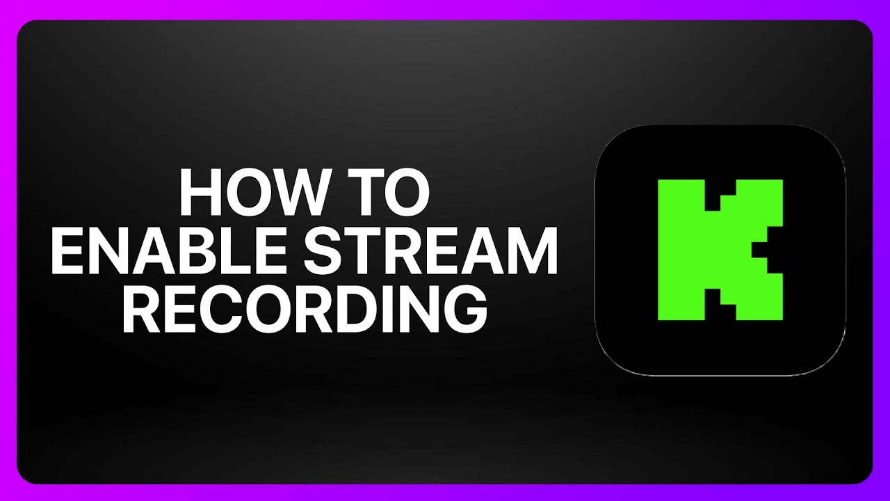 Kick Sampling Stream How To Enable Stream Recording In Kick Streaming ! Tutorial - YouTube