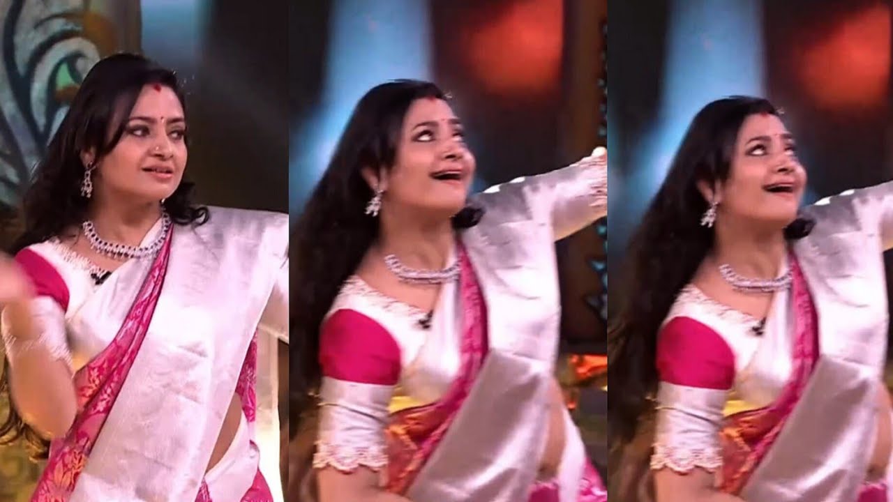 Indraja actress latest unseen saree navel  | tamil | telugu | malayalam |