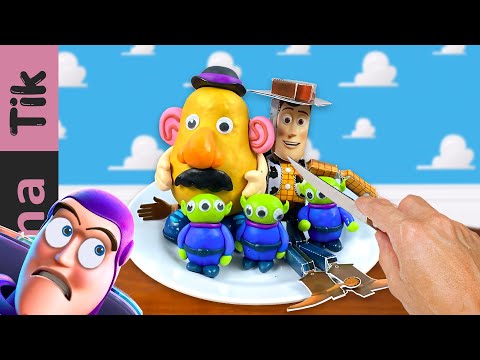 Eating TOY STORY (Woody, Little Green Aliens, Mr. Potato Head)In Real Life! - MUKBANG ASMR Animation