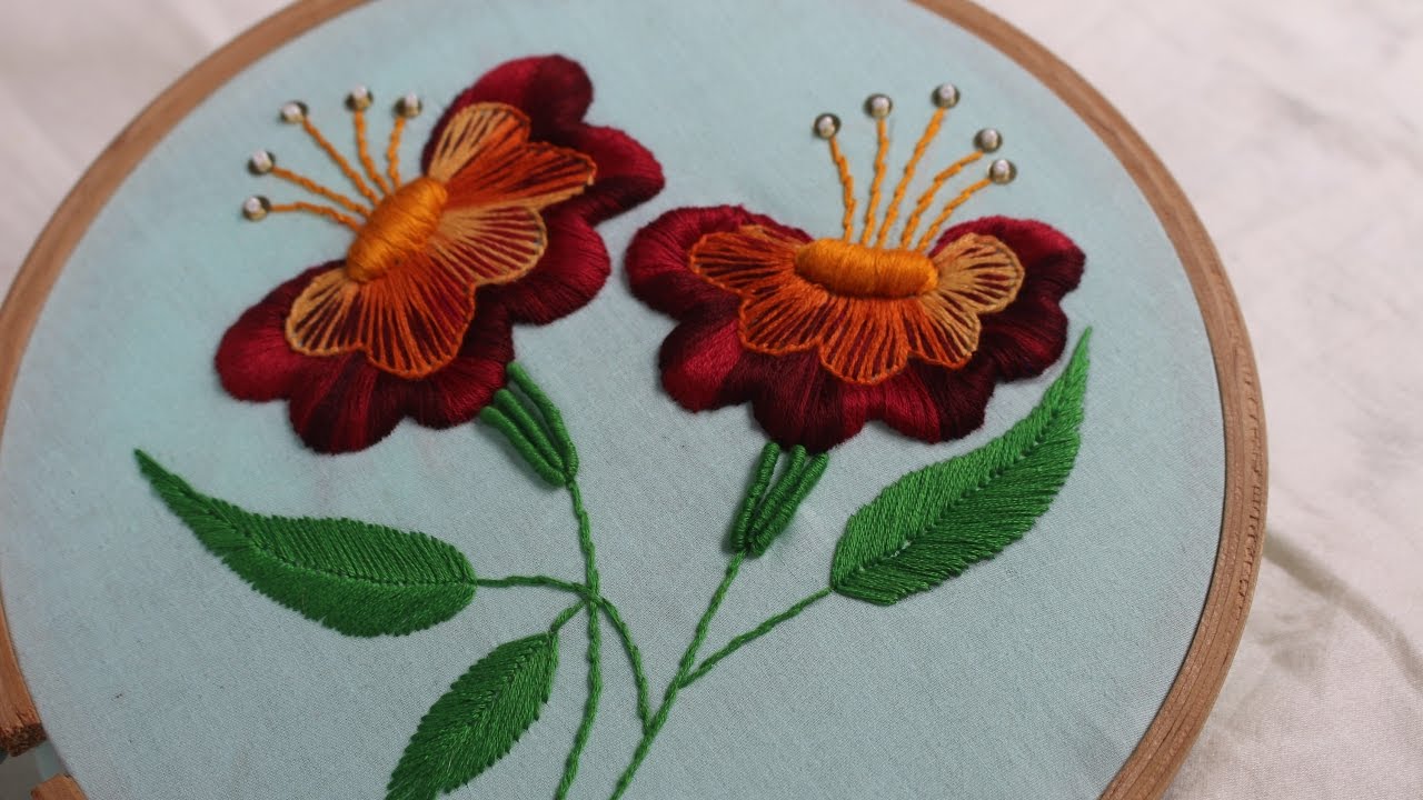 Hand Embroidery Designs | Jacobean flower design | Stitch and ...