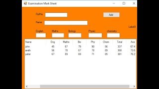 student marksheet in vb.net