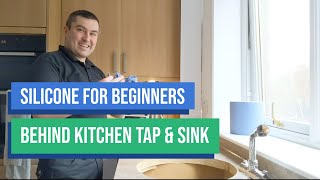 KITCHEN SILICONE: how to silicone behind a kitchen sink | how to smooth out silicone not finger