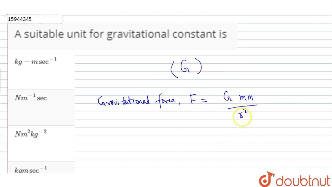 A suitable unit for gravitational constant is YouTube