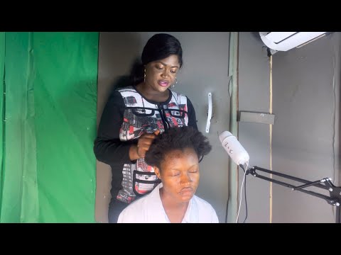 ASMR✨GIVING MY COUSIN A RELAXING HAIR MASSAGE, COMBING, PARTING, WITH GUM CRACKING.