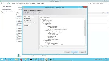 Removing Patch from Sql Server