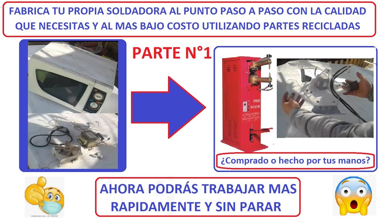 MÁS FÁCIL IMPOSIBLE ‼️/SOLDADOR DE PUNTO CASERO CON TRANSFORMADOR DE  MICROONDAS 💪🏻🛠😎 