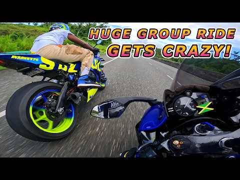 Huge Motorcycle Group Ride gets CRAZY! Chris on his BMW vs all of BOASY BIKERS  | 8 Different POVs