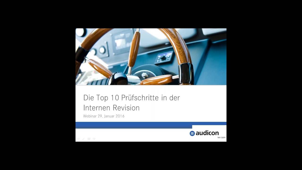 Die Top 10 Prüfschritte für die Interne Revision  (Webinar von Audicon)