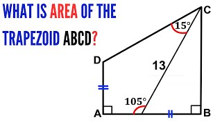 Can you find area of the Trapezoid ABCD? | Trapezium | #math #maths #geometry #trigonometry