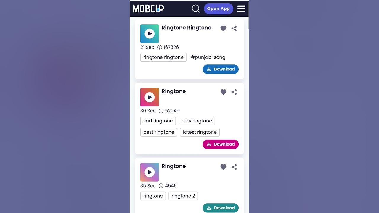Download Mobile Ringtone India No 1 Website Mobcup open your Browser search Mobcup all in one songs