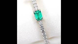 エメラルド ダイヤモンドリング EM 0.13ct D 0.13ct Pt950 日独宝石