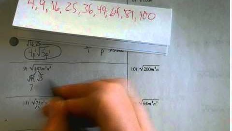 Algebra 1   Unit 9   Simplifying Radical Expressions with variable terms
