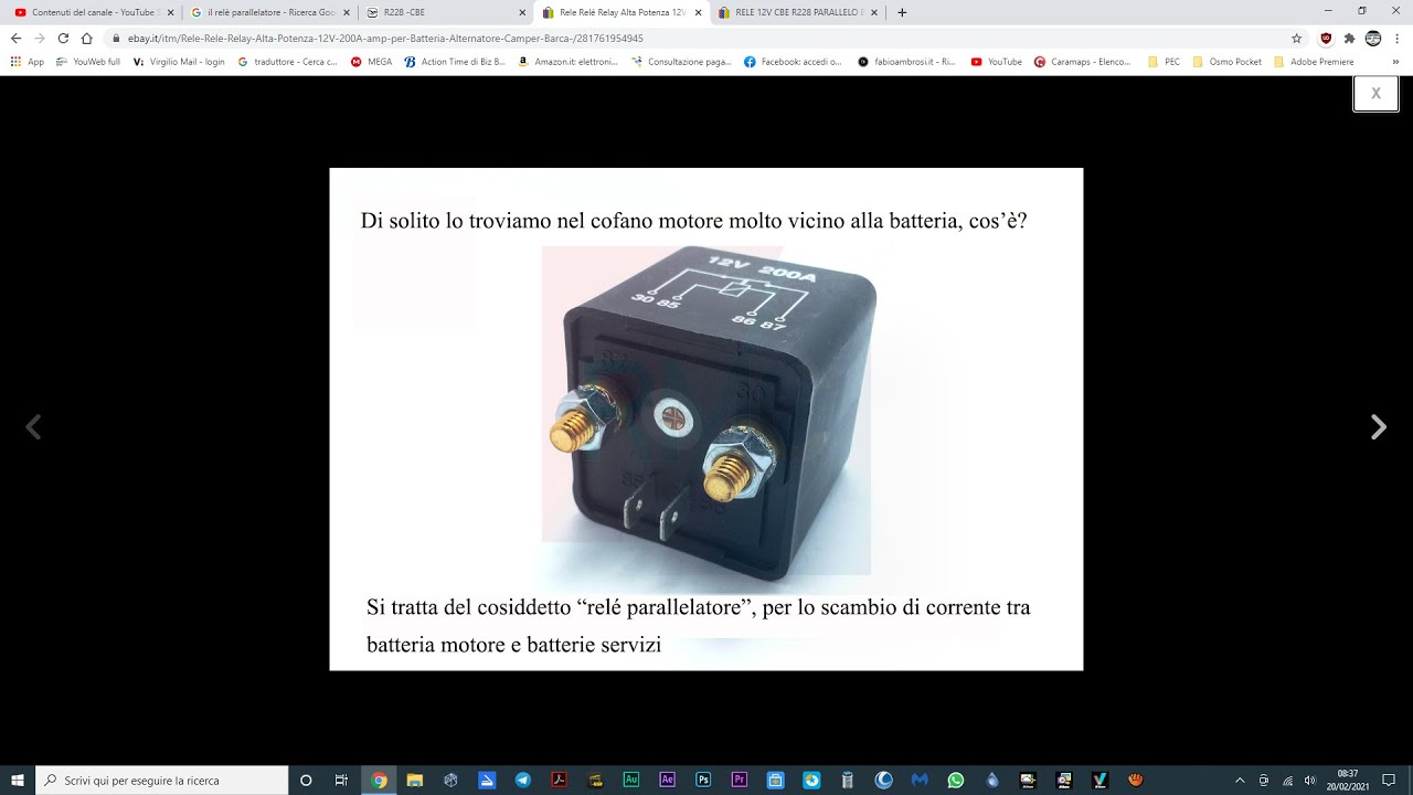 Test del relé parallelatore per la carica delle batterie servizi del mio  vecchio camper 