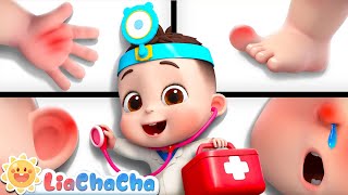 Head Shoulders Knees and Toes | Doctor Checkup Song + More LiaChaCha Nursery Rhymes & Baby Songs