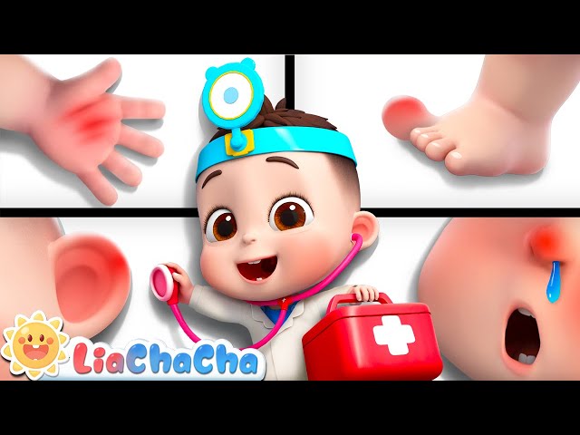 Head Shoulders Knees and Toes | Doctor Checkup Song + More LiaChaCha Nursery Rhymes u0026 Baby Songs class=