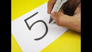 How to turn Number "5" into a Cartoon APPLE ! Fun with Number Drawing for kids How to turn Number "5" into a Cartoon APPLE ! Fun with Number Drawing for kids