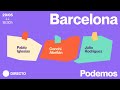 Elecciones europeas 9J | Pablo Iglesias, Conchi Abellán y Julio Rodríguez en Barcelona