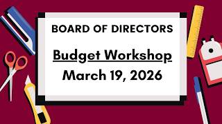 MSAD #51 School Board Budget Workshop, March 19, 2026