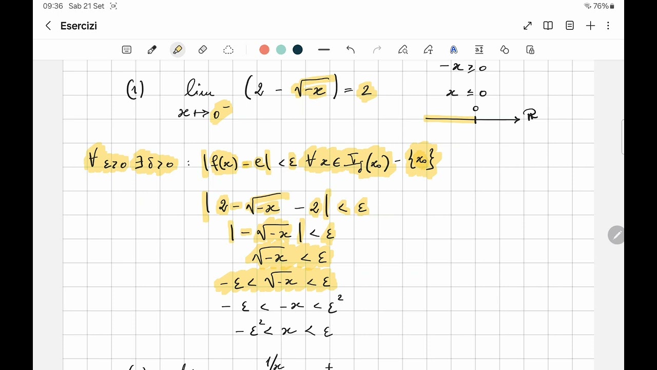 Verifica dei limiti con la definizione di Weirestrass in termini di epsilon e delta