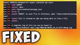 How to Fix npm ERR Code ENOENT npm ERR syscall Open Error - ENOENT No Such File or Directory Open