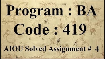 AIOU Code 419 Solved Assignment No 4 Autumn 2023 | Baloch Academy