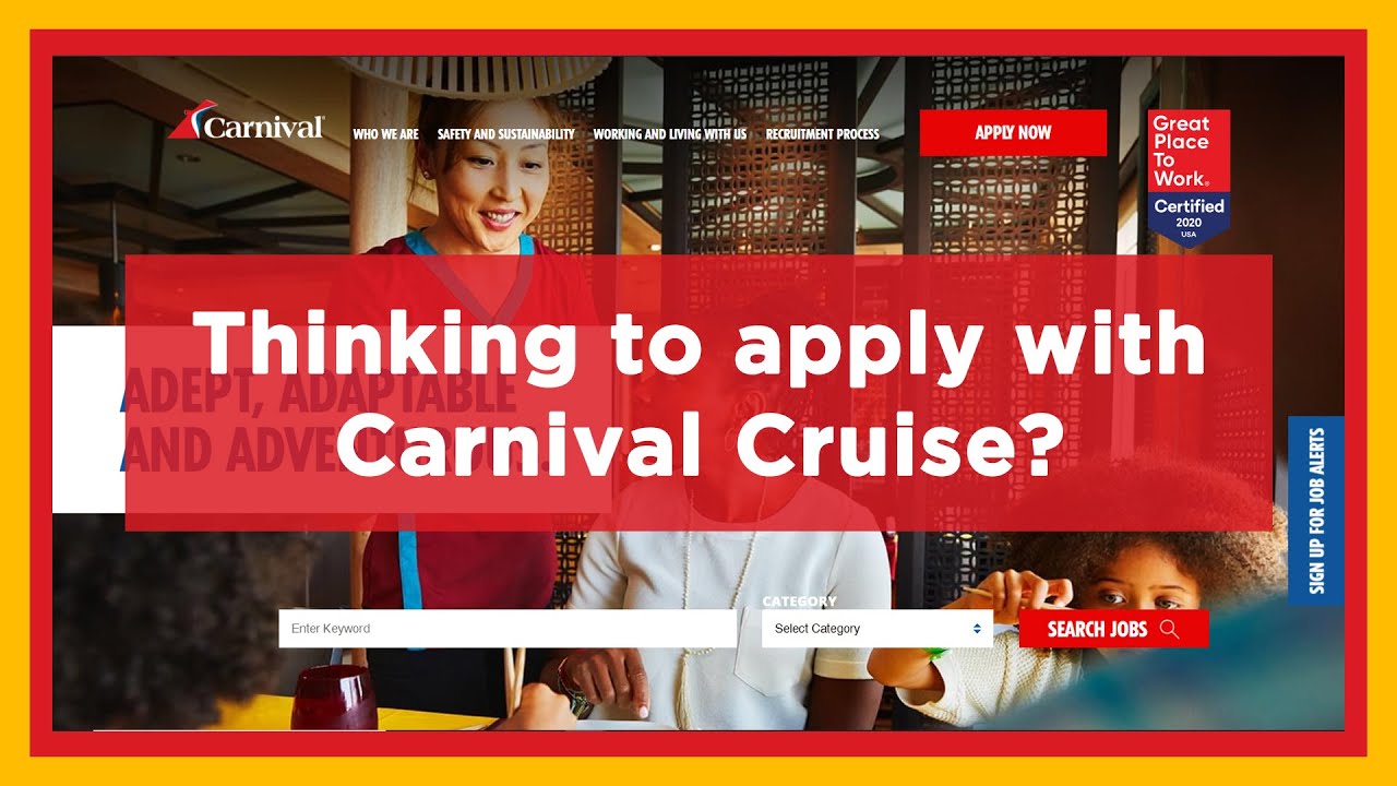 carnival cruise job application form