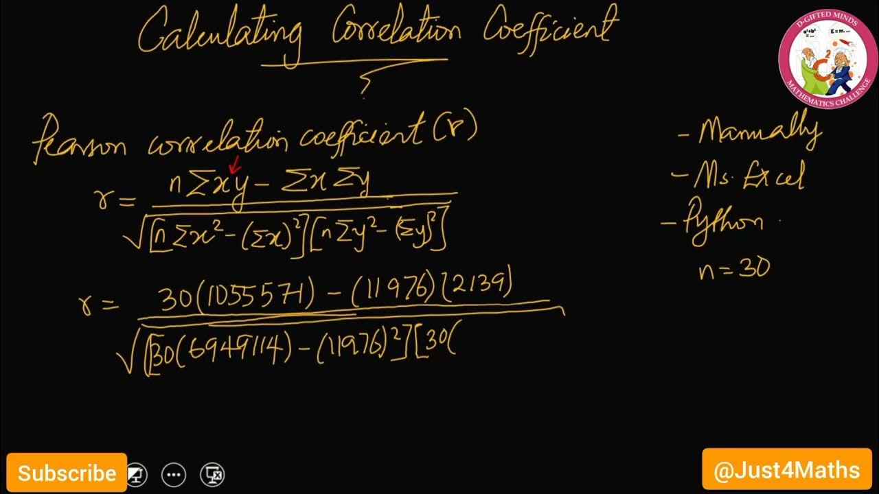How to Calculate Pearson Correlation Coefficient | Manually | Ms. Excel ...