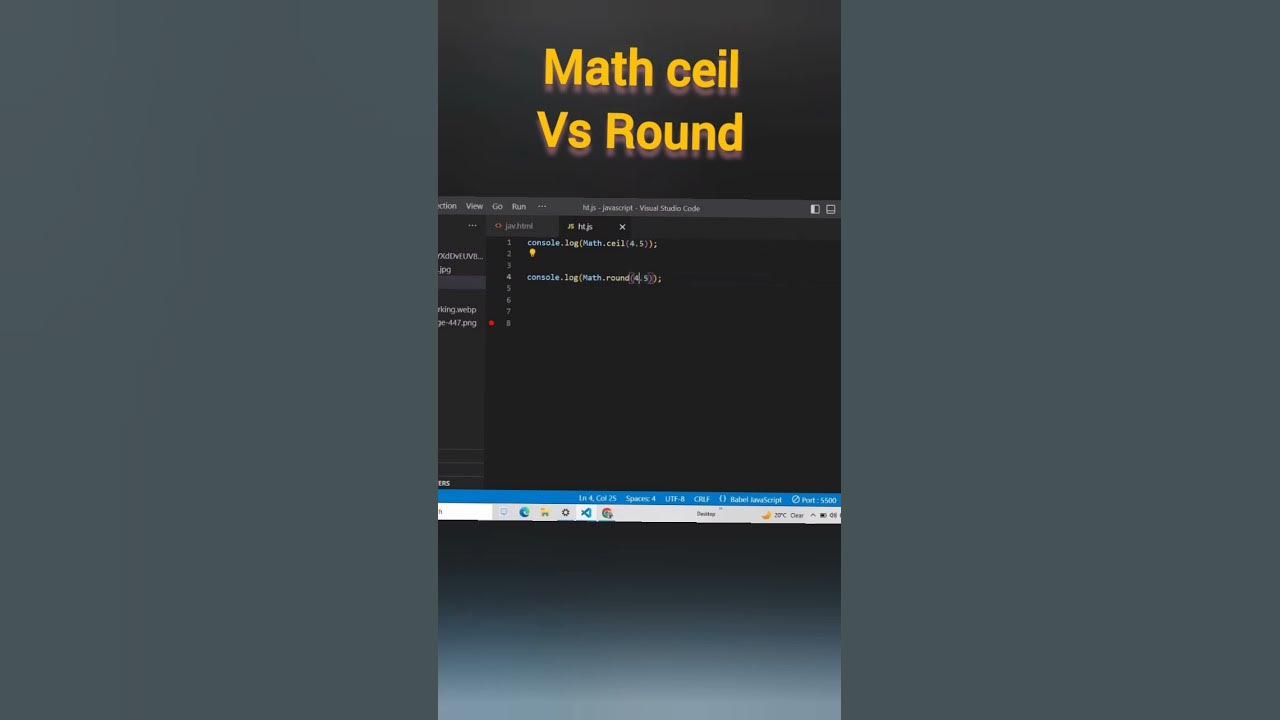 Math ceil value vs math round value javascript interview youtube