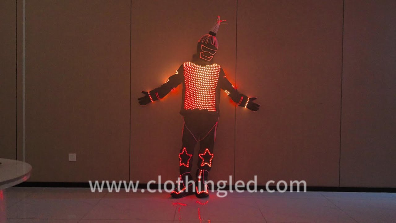 Fiber-optic LED light-emitting cool and stylish dance costume