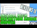 Check you have the latest high definition audio driver installed on your windows 10 pc tutorial