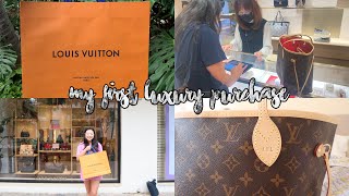 Buying my first LOUIS VUITTON Bag! Luxury Unboxing
