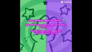 make your profile green and purple to support 💚💜