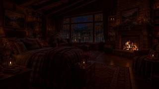 NO ADS 🔥Calming Autumn Rain Night | Rain on Window & Crackling Fire for Deep Sleep & Relaxation screenshot 2