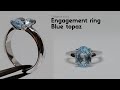 Making engagement ring with blue topaz |silver ring handmade very easy