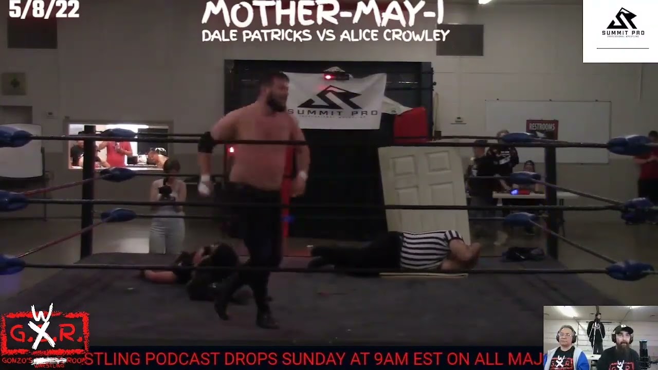 ALICE CROWLEY VS DALE PATRICKS IN A DOORS MATCH AT SUMMIT PRO WRESTLING MOTHER-MAY-I