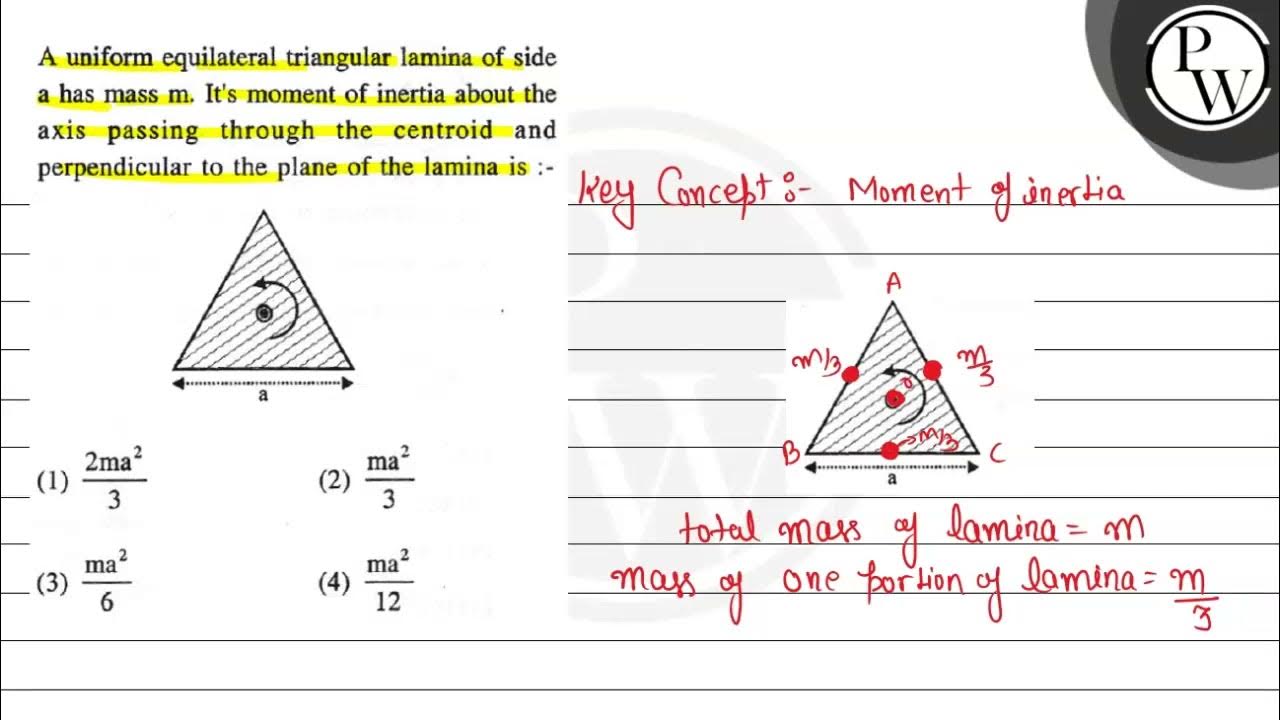 A uniform equilateral triangular lamina of side \( \mathrm{P} \) a