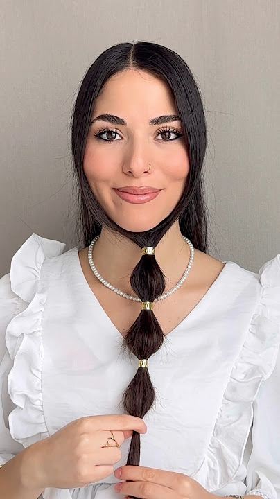 Cute easy hairstyles for medium, long hair 🤍✨ #hairtyles #hairtok #hair #explorepage #shorts