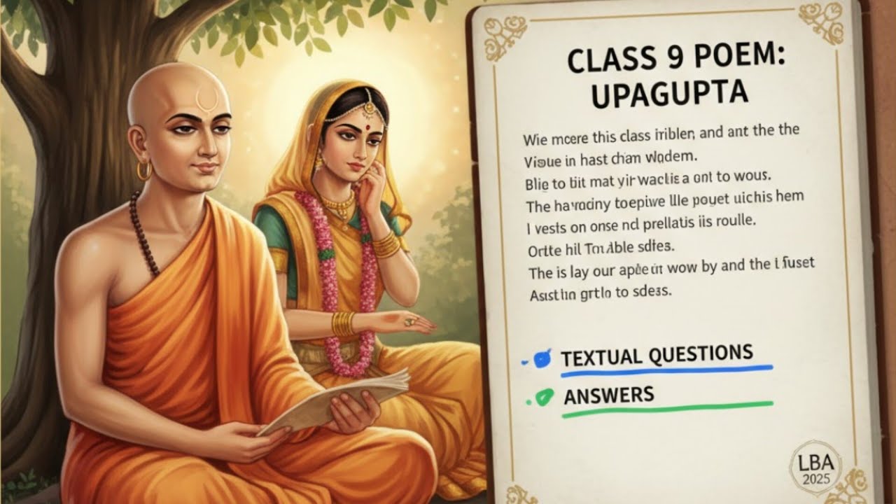 Upagupta; poem 9th class; textual questions and answers from LBA 2025
