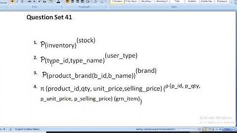 Database Management System | Question set 41