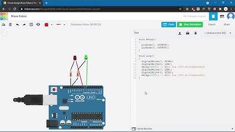 Proses pembuatan Lampu Led  Berkedip (Flip-Flop) dengan Arduino Uno di TINKERCAD.