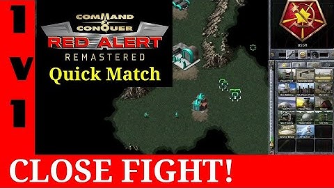 1 on 1 Command & Conquer Red Alert 1 Remastered. CLOSE FIGHT QUICK MATCH!