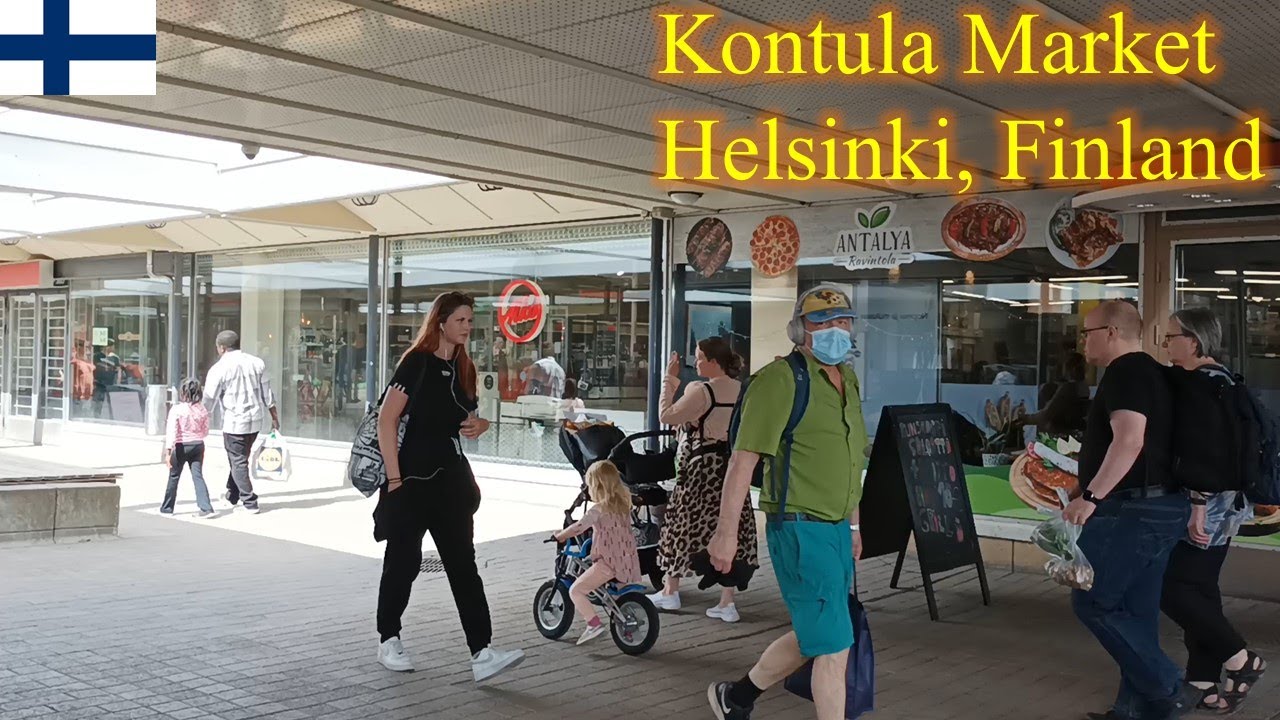 Walking tour around Kontula market🚶‍♂️, Helsinki, Finland