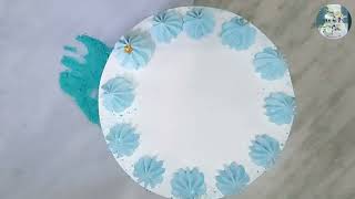 Very semple birthday cake design blue colour mnc
