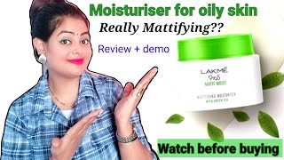 Lakme 9to5 matte moist mattifying moisturizer with green tea review | For oily & combination skin