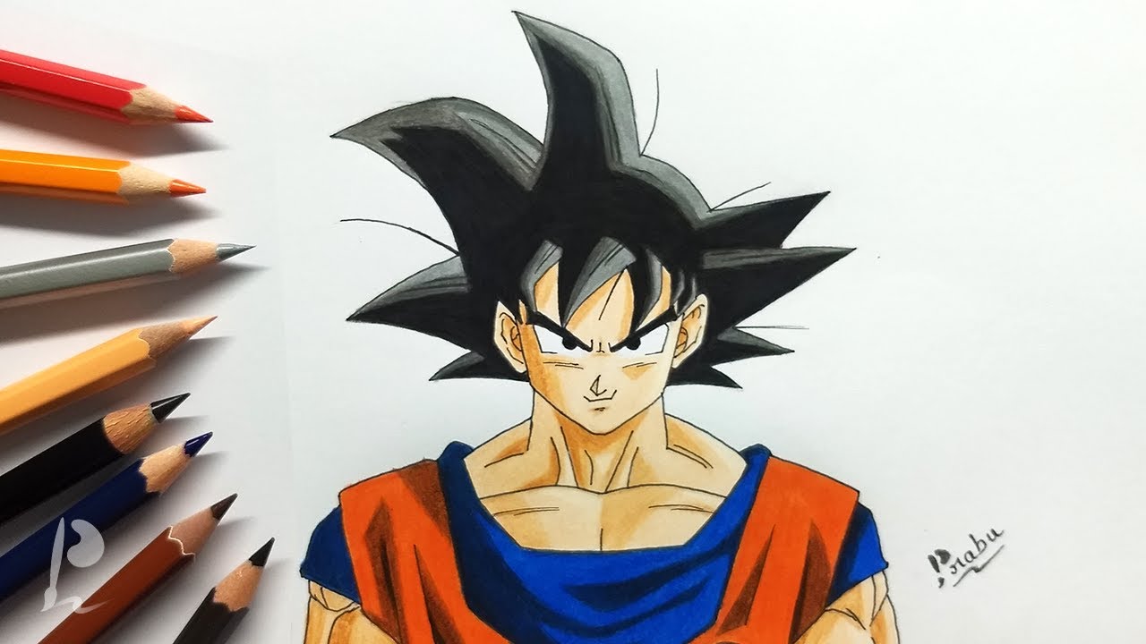 Drawing Goku Ultra Instinct Colored Pencils