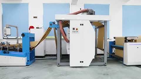 Square bottom paper bag making machine with 2 colors online printing running in customer factory