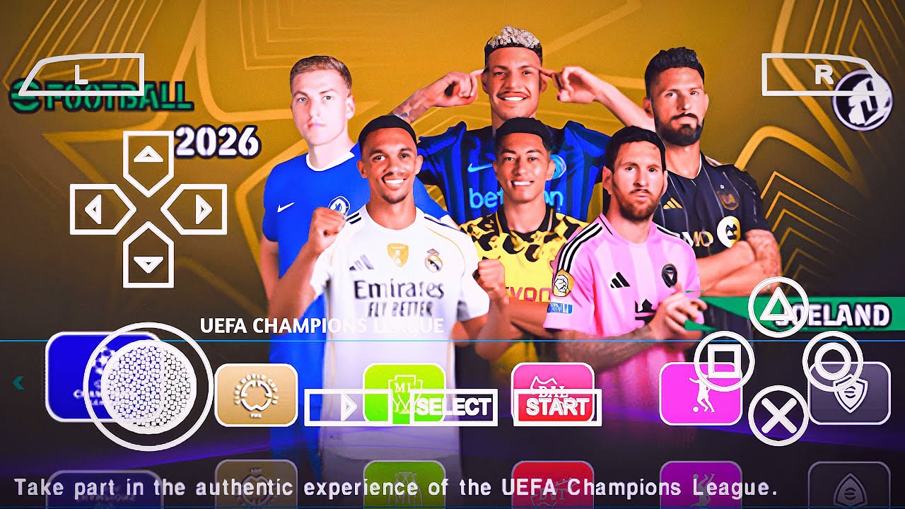 eFootball PES 2026 PPSSPP Android Offline Fix Call Name Update Faces & Menu Camera Wide Ps5