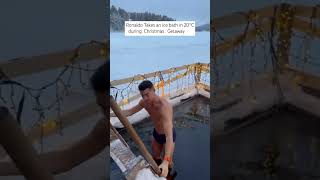Cristiano Ronaldo takes an Ice bath in -20°C during Christmas Getaway #cr7 #ronaldo #christmas
